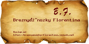 Breznyánszky Florentina névjegykártya